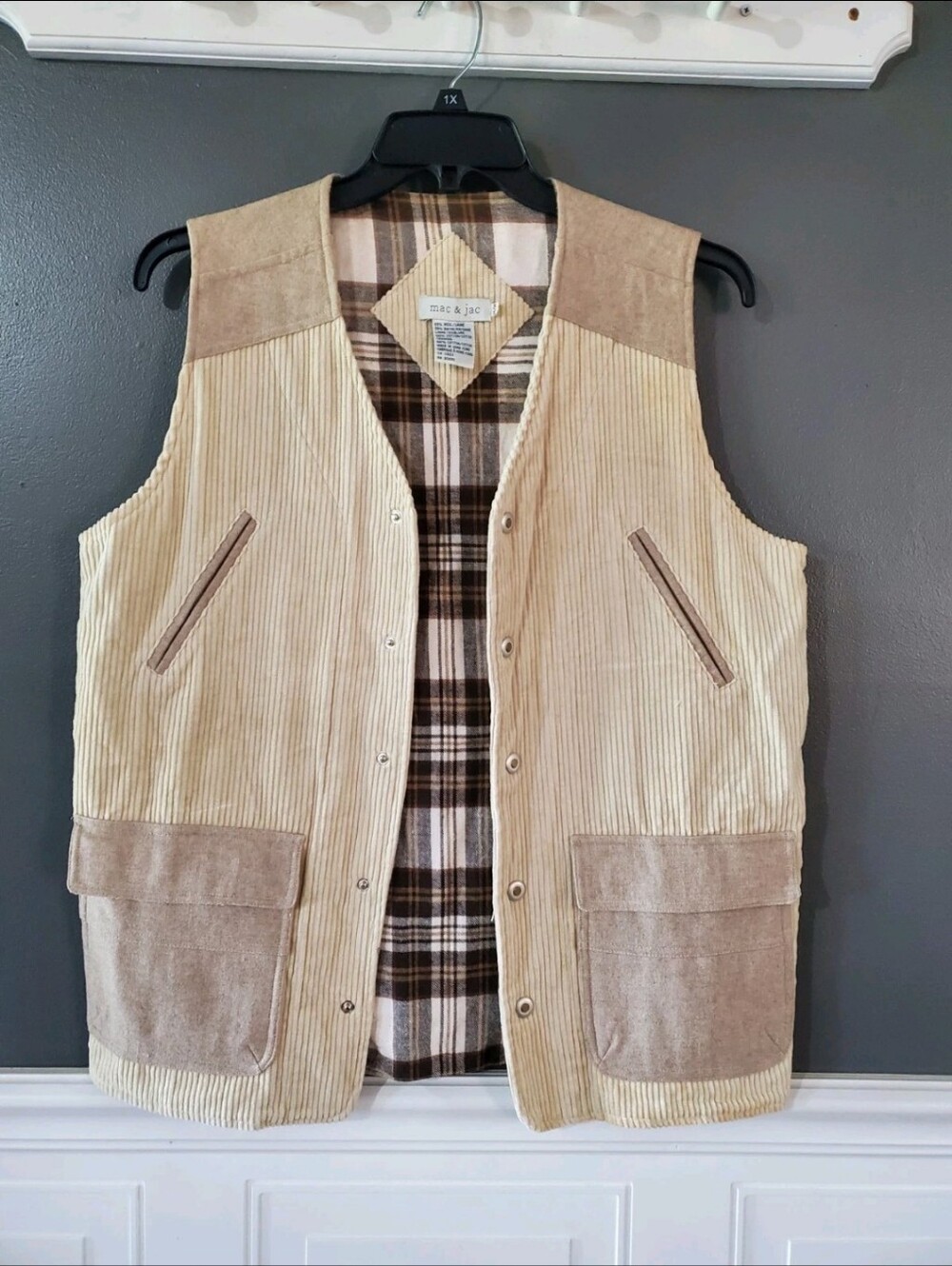 Mac & Jac Wool Blend Hunting Vest M